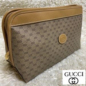 Gucci Tan and Brown Toiletry Bag